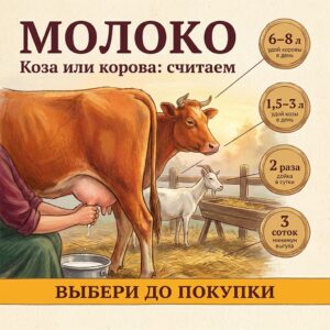 Коза или корова для молока: место, корм и ежедневный труд