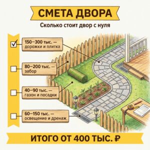 Во сколько обходится обустройство двора с нуля: реальная смета