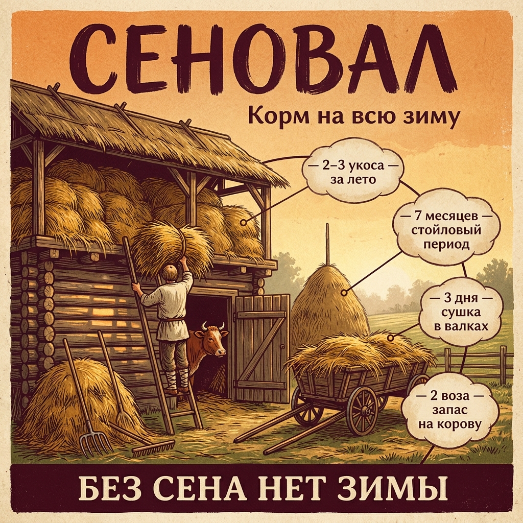 Сенник и сеновал: как заготавливали корм скоту на всю зиму