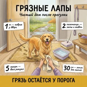 Собака после прогулки заносит грязь: удобная зона у входа