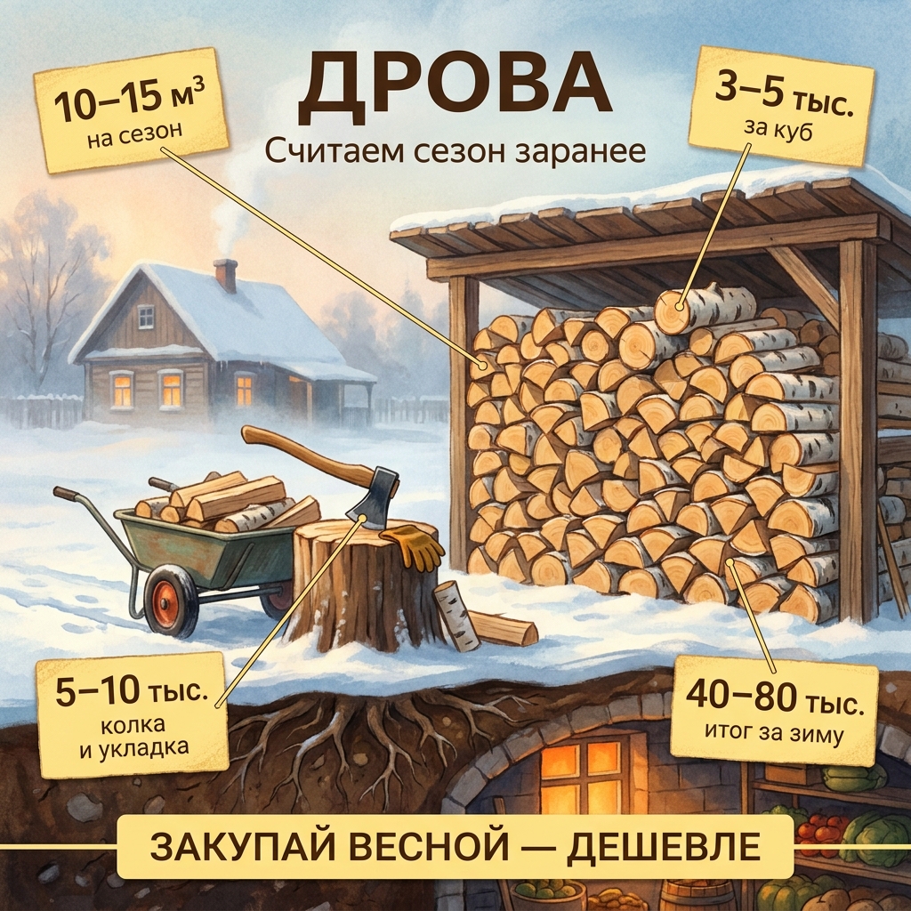 Сколько денег уходит на дрова за сезон: как посчитать заранее