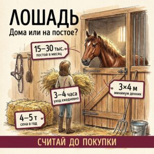 Лошадь дома или на постое: расходы, время и условия