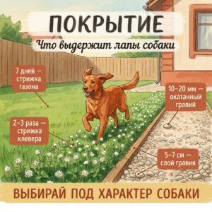 Газон, клевер или гравий: что выбрать для двора с собакой
