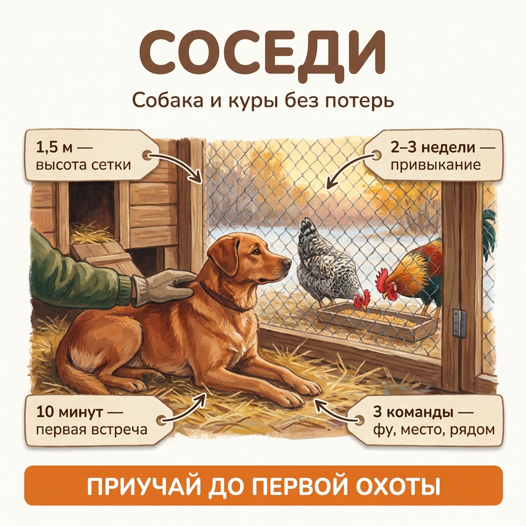Собака и куры на одном участке: как организовать безопасное соседство