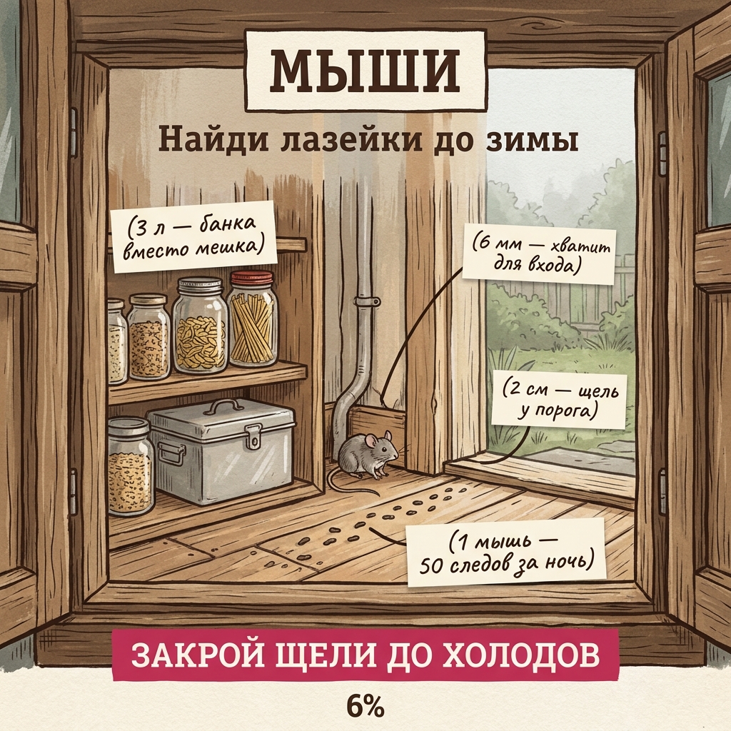 Мыши в дачном доме: где искать входы и как хранить запасы