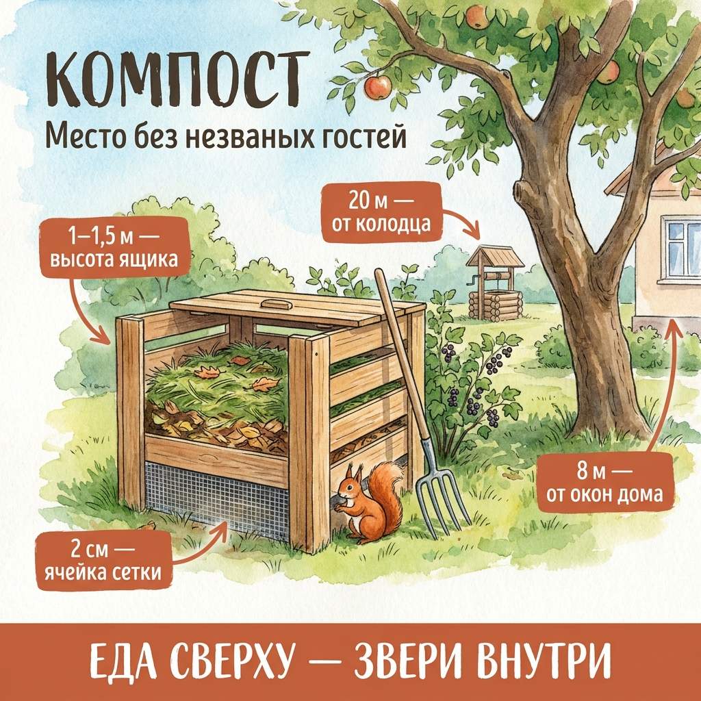 Компостная площадка: где разместить, чтобы не лезли животные