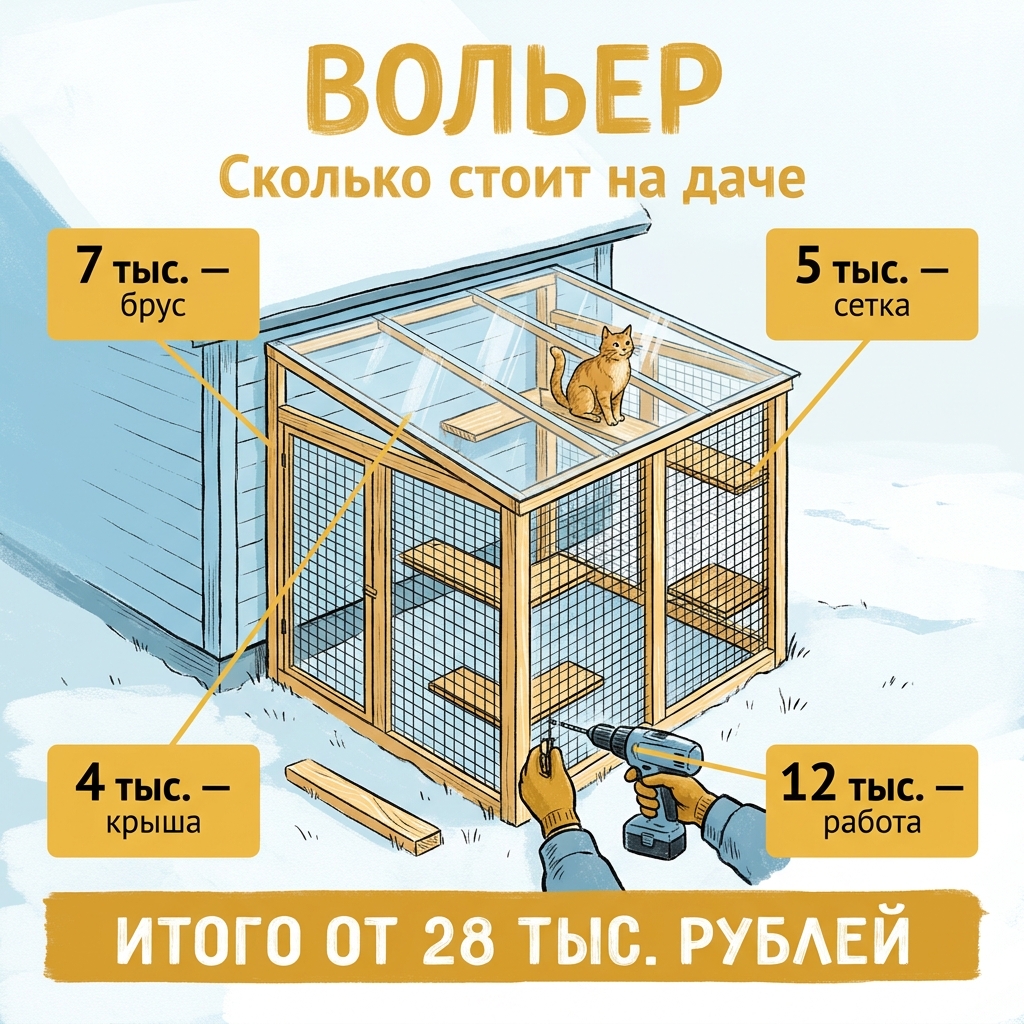 Сколько стоит вольер для кошки на даче: материалы и труд